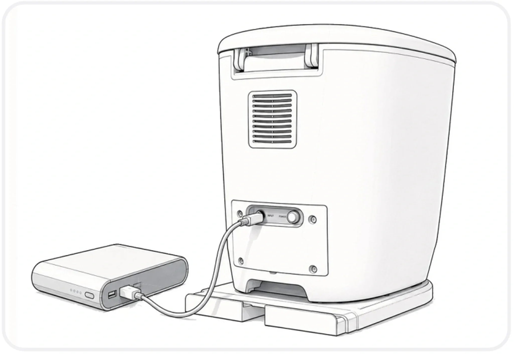 USB-C PD power bank connected to the SEASEALEY S1 RV toilet